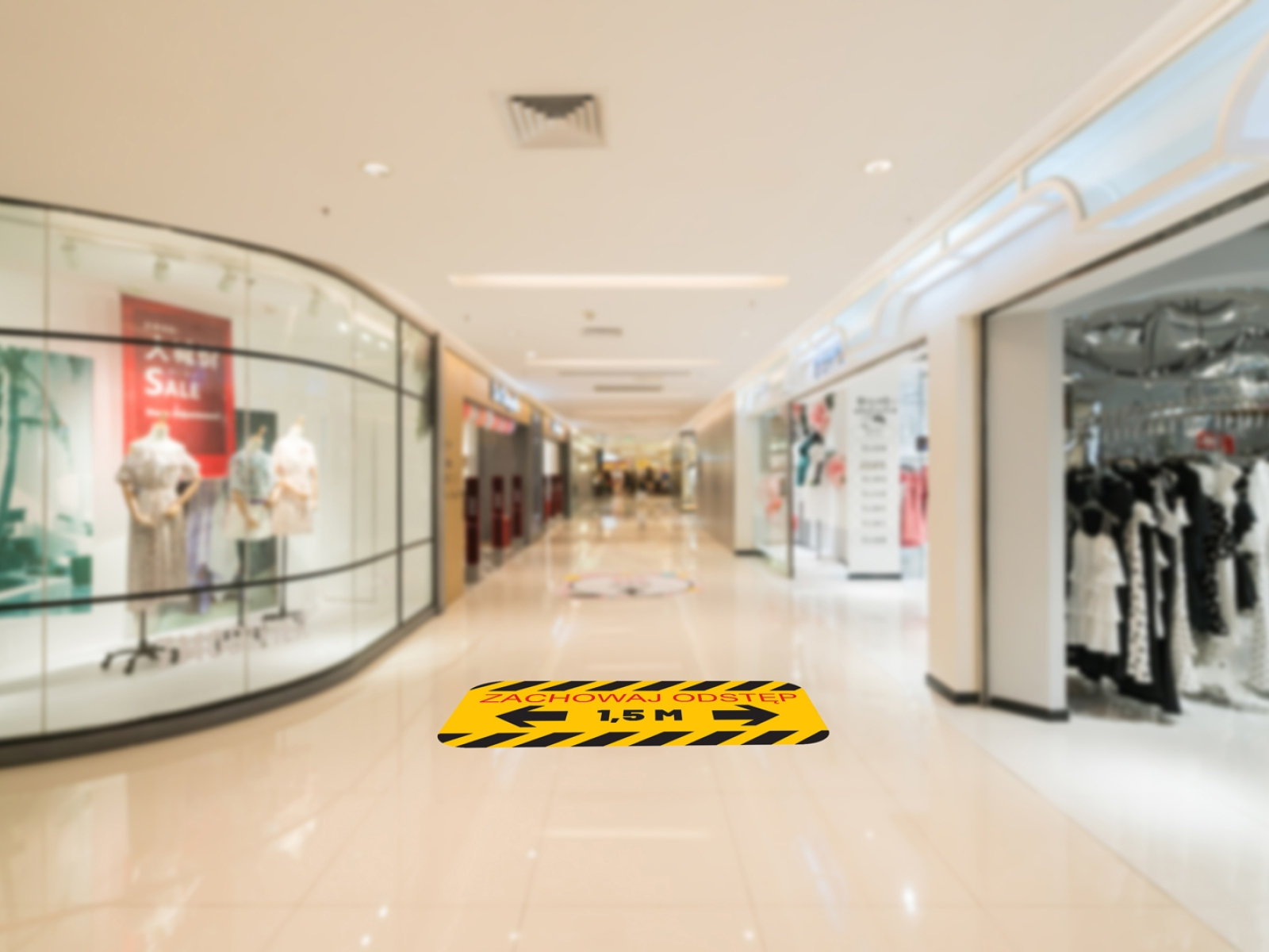 Naklejki dystansujące podłogowe - producent poleca.