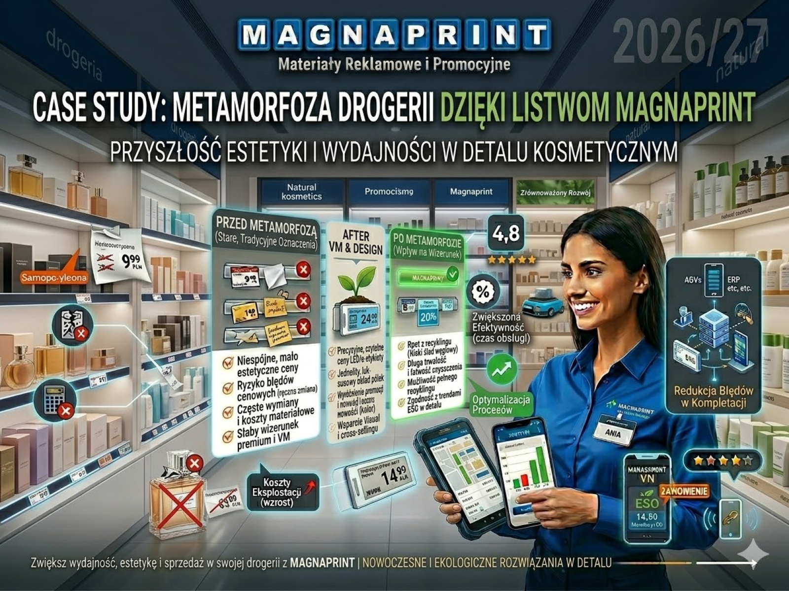 Case Study: Metamorfoza drogerii dzięki listwom Magnaprint