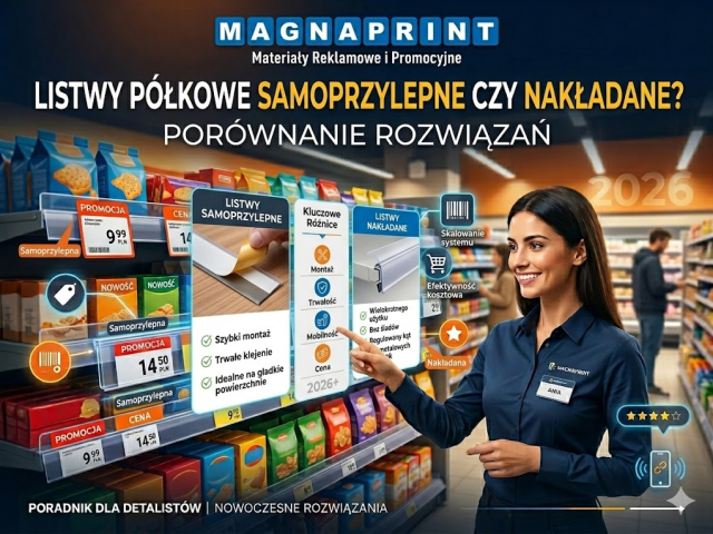 Listwy półkowe samoprzylepne czy nakładane? Porównanie | Magnaprint