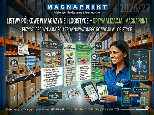 Listwy półkowe w magazynie i logistyce – Optymalizacja | Magnaprint